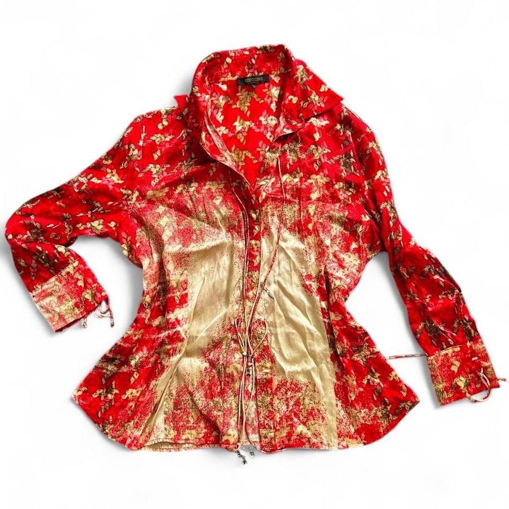 Roberto cavalli gold checkered button
